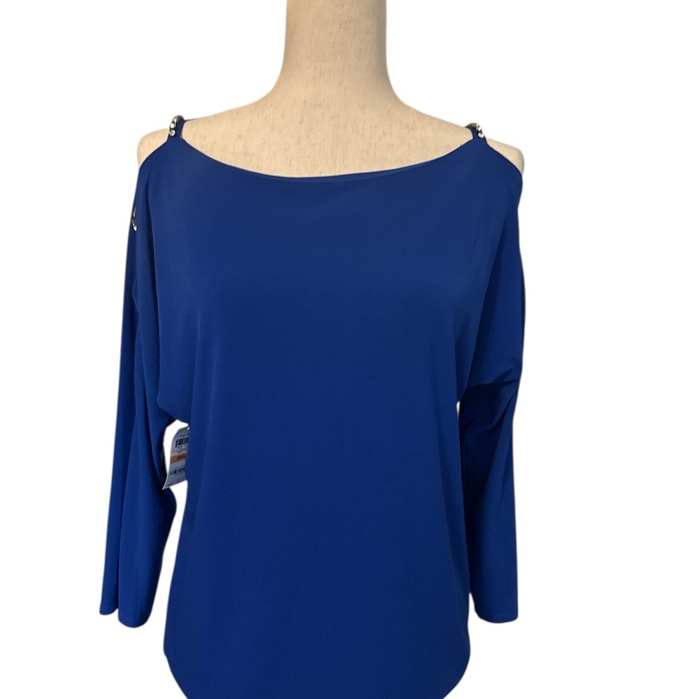 INC International Concepts Royal Blue Off-Shoulder Blouse